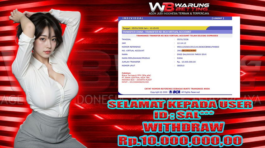 BUKTI KEMENANGAN WARUNGBETTING 05 JAN
